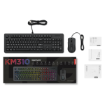 Klaviatūra spēļu ar peli Lenovo Legion KM310 RGB, ENG, melna